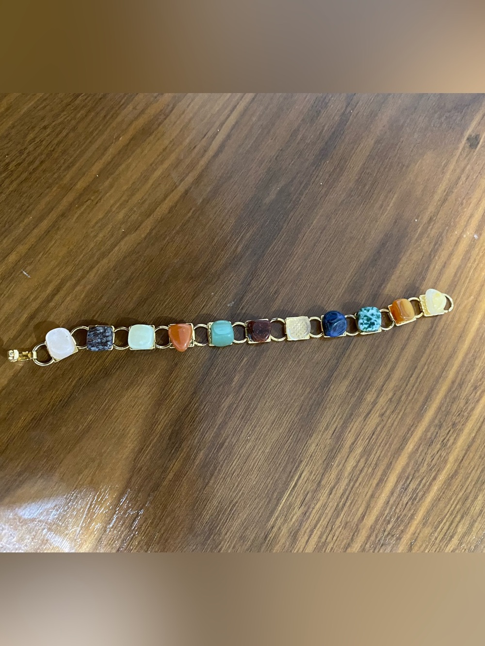 Multi-Color Gemstone Link Bracelet - Women Jewelry
